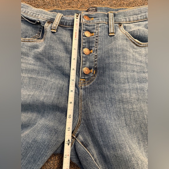 J. Crew High Rise Vintage Skinny Button Fly Raw Hem Denim Jeans Women's Size 32 - Picture 7 of 9